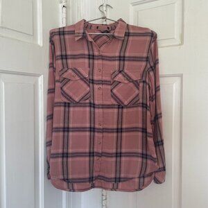 Soft Plaid Flannel Top - Size Small